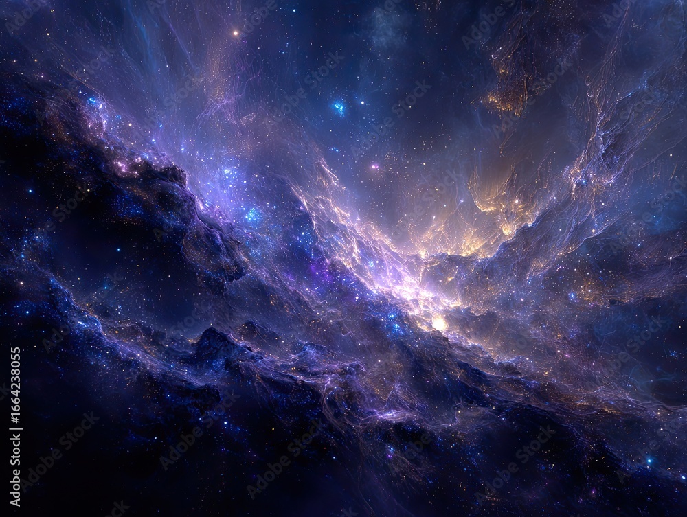 Fototapeta premium Cosmic nebula expanse. Vast space