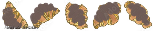 Chocolate Croissant PNG Illustration for Bakery and Cafe Design