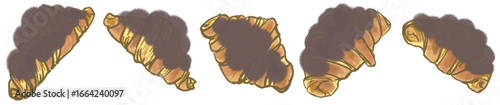 Chocolate Croissant PNG Illustration for Bakery and Cafe Design
