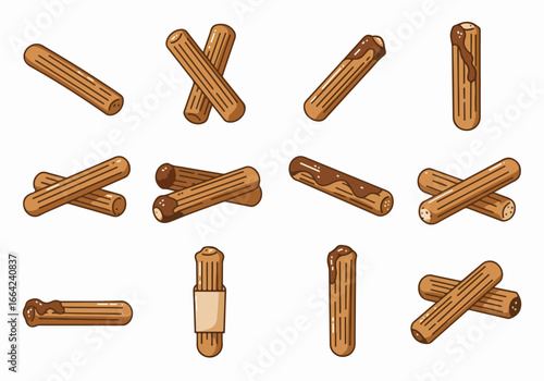 Brown teddy bear characters set with transparent background