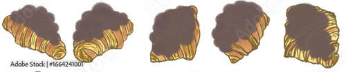 Chocolate Croissant PNG Illustration for Bakery and Cafe Design