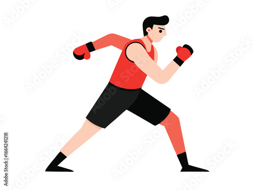 Man boxing isolated on white background for sport, fitness, and training concept