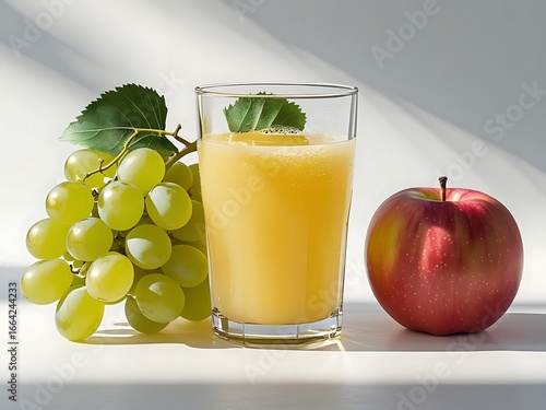 Freshly squeezed juice with grapes and apple