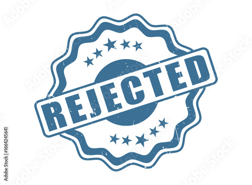 Rejected Rubber Stamp Seal with a Decorative Border