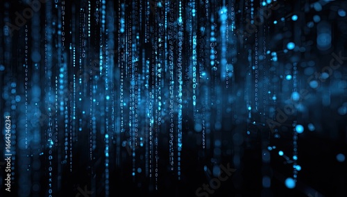Abstract digital rain of light