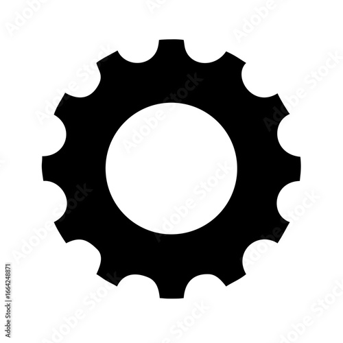 Gear Icon, Industrial Symbol, Mechanical Engineering, Machine Part, Cogwheel Design for Technology and Industry Concepts