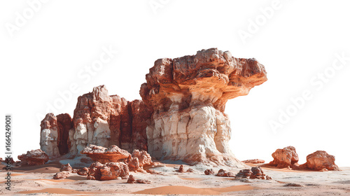 Desert rock formations, isolated on transparent background