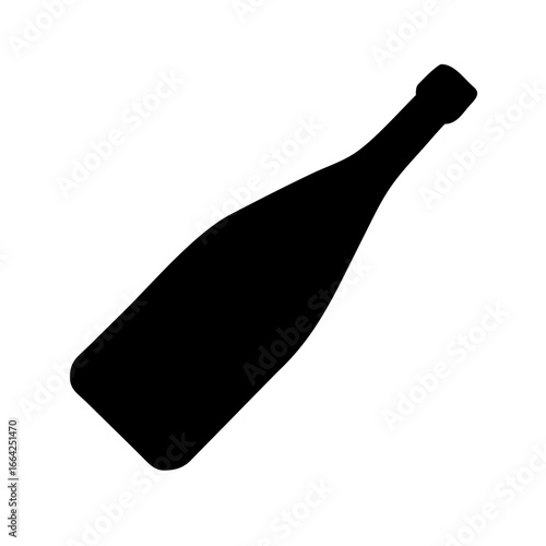 Simple Silhouette of a Wine Bottle