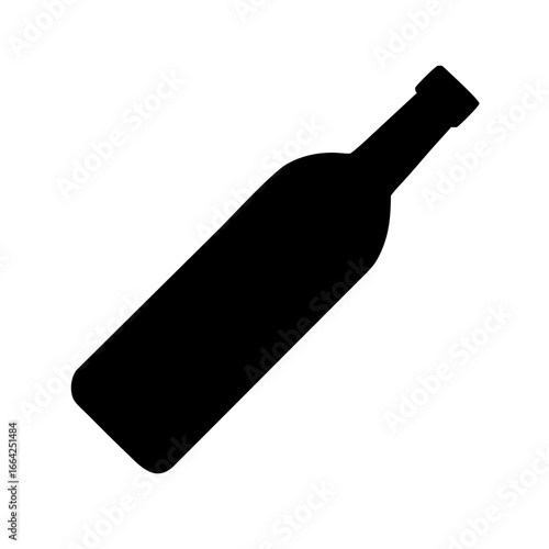 Silhouette of a Sleek Wine Bottle Minimalist Illustration for Beverages and Celebrations