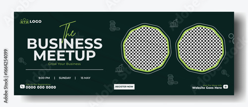 Business Startup Conference Banner with Professionals and Registration Call to Action