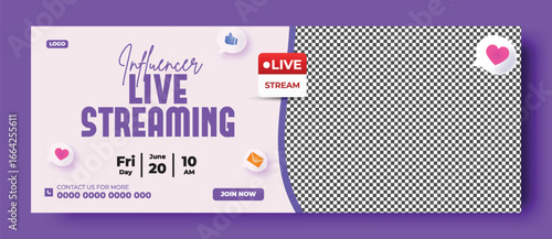 Live Streaming Influencer Promotion with Smiling Woman and Thumb Up Gesture