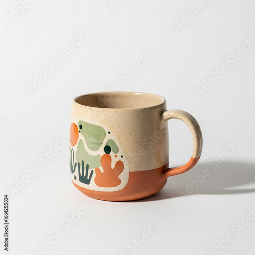 Mug Product Photography: Earth Tones, White Background, 4K
