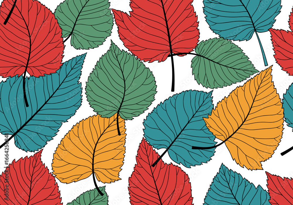 Obraz premium Vibrant autumn leaves pattern seamless background illustration for seasonal designs and nature themes