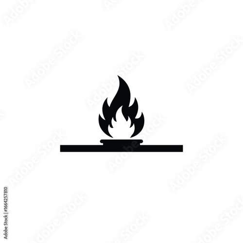 Black flame on white fire heat