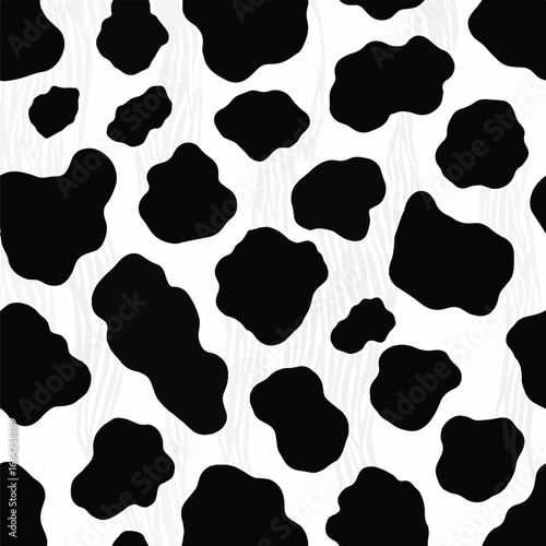 Seamless Pattern, Seamless cow pattern with black spots on a white background texture design Stock royalty free  image.
