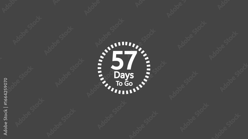 57 days to go,57 days count animation, motion graphics running numbers counting days,57 days in a month,57 days left. 57 days to go,57 days count animation, motion graphics running numbers counting days,57 days in a month,57 days left.