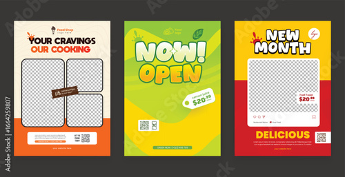 Restaurant Food Flyer Template Bundle for Menu and Special Offer Promotion