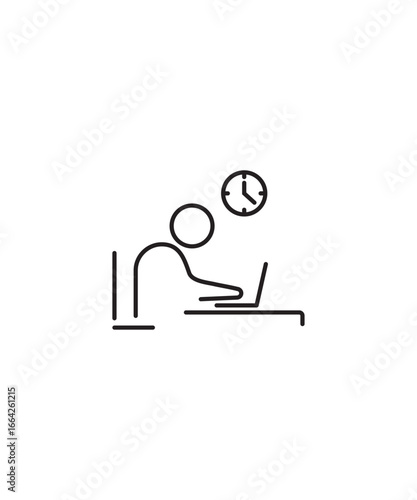 work with time icon, vector best line icon.