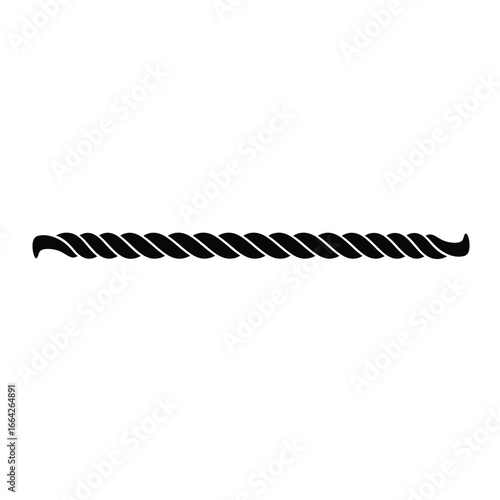 Black twisted rope decorative element vector