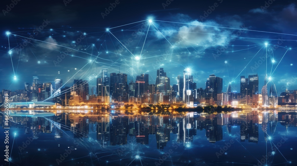 Obraz premium 5G, 6G, Big data wireless network, high speed internet, cloud computing or connect diagram technology, Data storage, service, synchronize, online, financial, Connectivity global, smart city, Gen AI