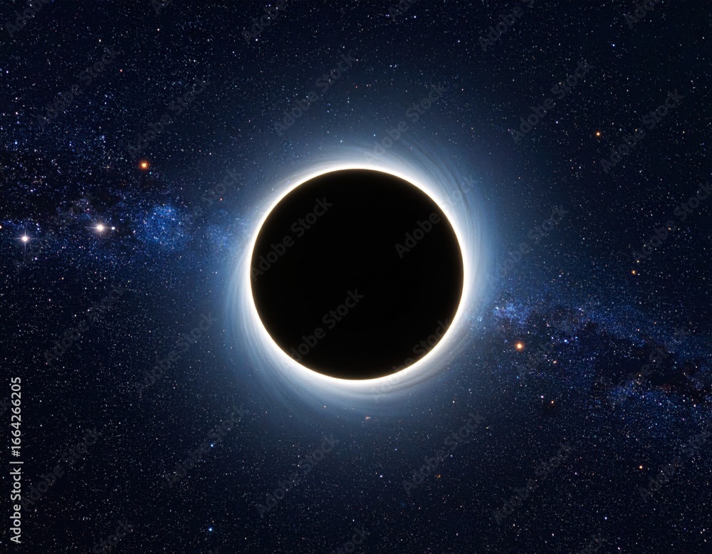 Obraz premium Solar eclipse in space with galaxy
