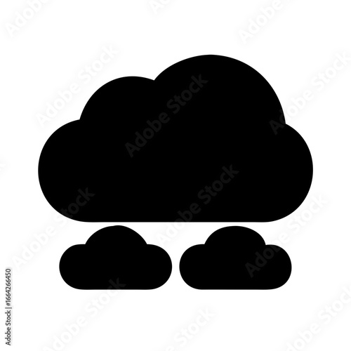 Black clouds icon illustration representing weather and atmosphere concepts