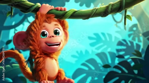 Hanging monkey cartoon 