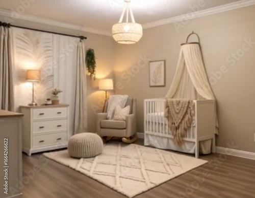 interior of a bedroom with baby accents 