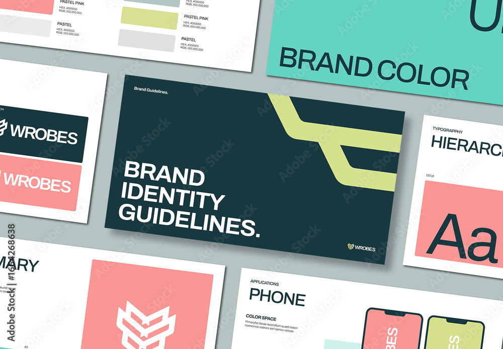 Creative Brand Guideline Presentation Template Design Stock Template ...