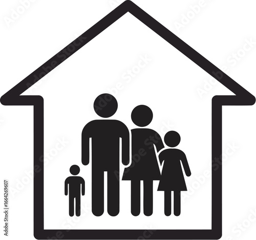 Family home silhouette icon