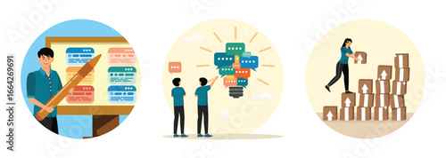 Prioritize important task concept. Effective communication. Business growth.