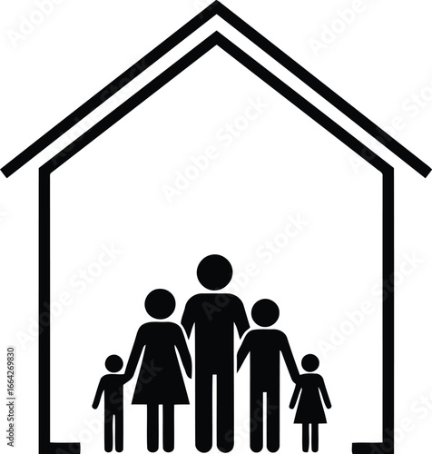Family home silhouette icon