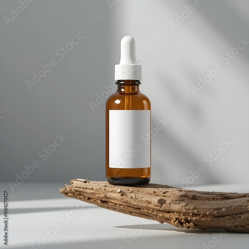 Dropper Bottle Mockup with Plain White Label