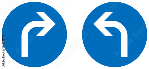 Turn Right Ahead Turn Left Ahead Germany Traffic Sign Vector
