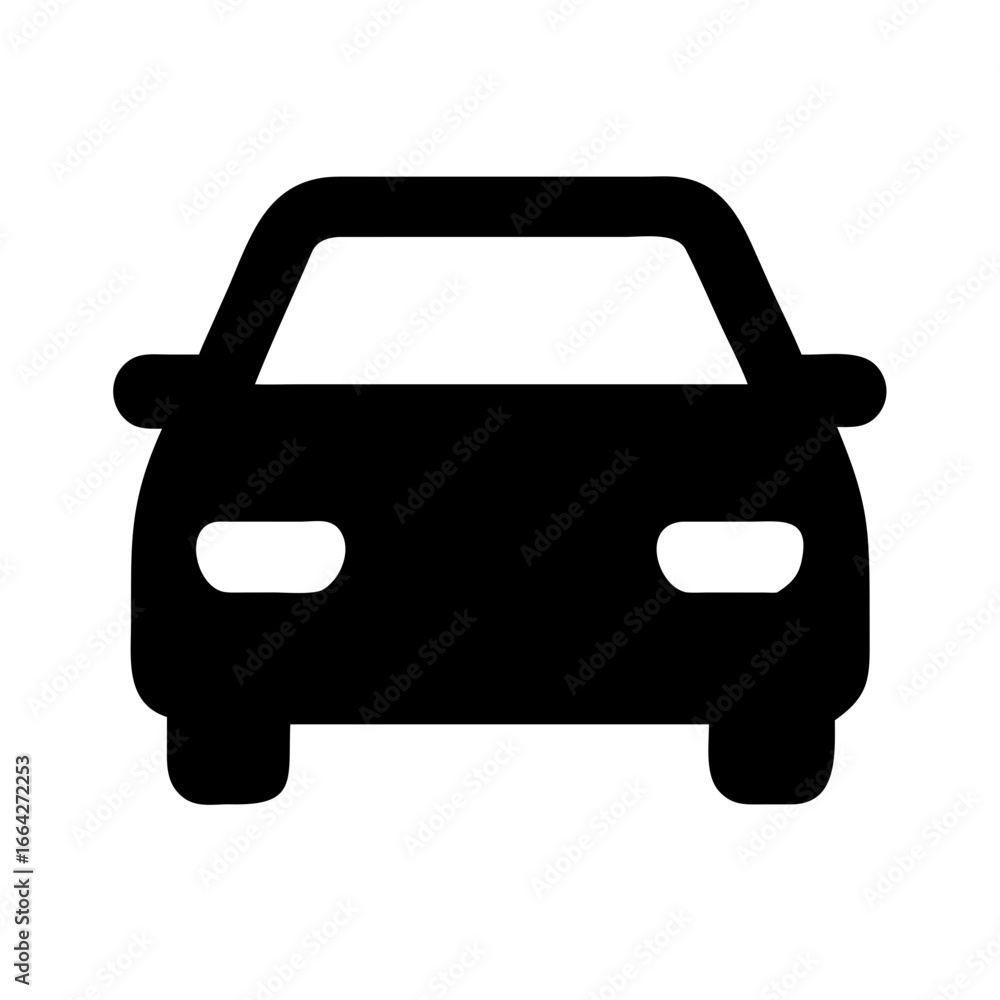 Obraz premium Simple Car Icon Front View Illustration