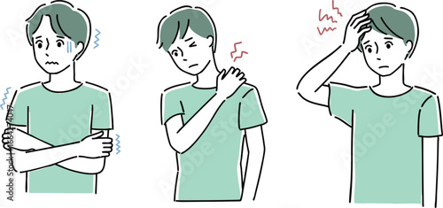 体調不良の男性