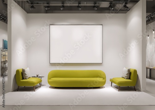 Modern Interior Design Display With Lime Green Sofa