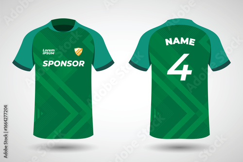 Wallpaper Mural Sports jersey t shirt design flat sketch illustration, Stripe abstract printed Round neck football jersey concept with front and back view for Cricket, soccer, Volleyball and badminton uniform kit Torontodigital.ca