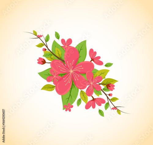 Cherry Blossom flower and Spring Season, Spring Leaf and Cherry Blossom, Cherry Blossom Flowers and Sakura Blooming Flowers