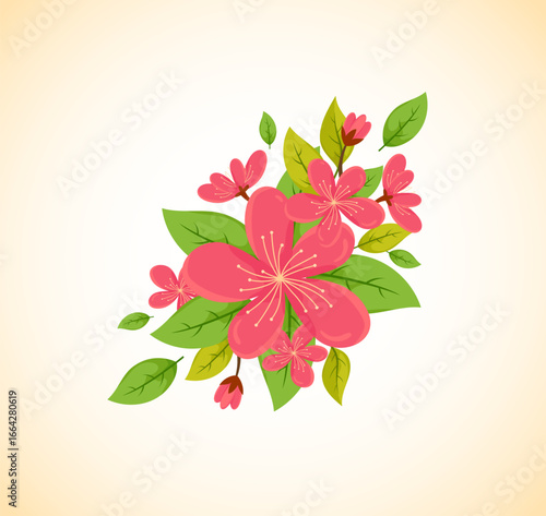 Cherry Blossom flower and Spring Season, Spring Leaf and Cherry Blossom, Cherry Blossom Flowers and Sakura Blooming Flowers