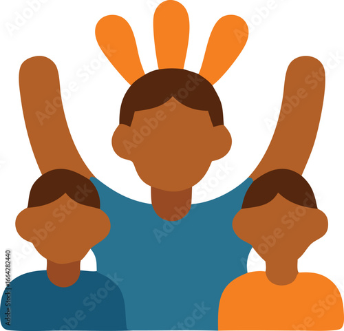 Abstract Family Portrait: A vibrant illustration captures the essence of family, with a focus on togetherness, love, and the warmth of kinship, represented by a stylized depiction.