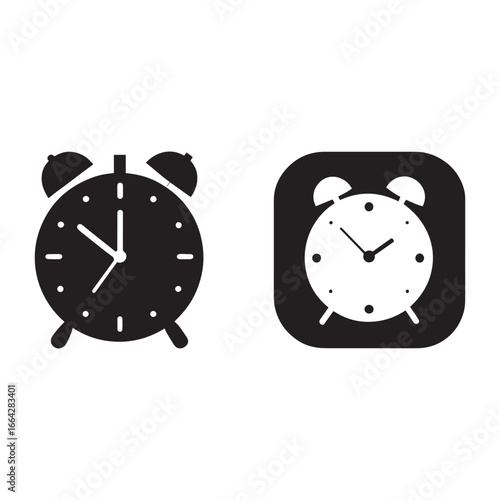Flat Style Alarm and Wall Clock Icons