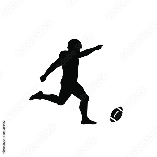 Football player kicking ball silhouette sport