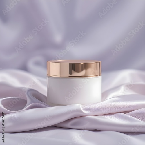 Cream Jar Mockup with Golden Lid