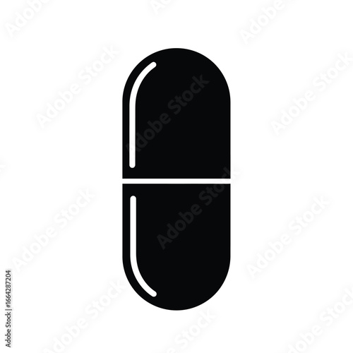 Black capsule pill medicine
