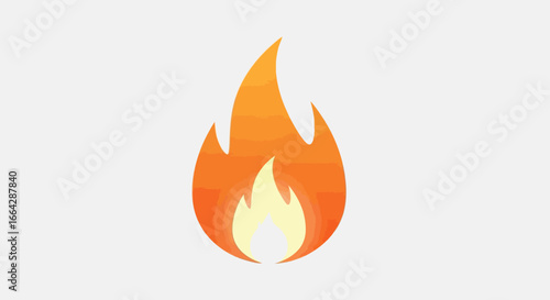 Fire Vector Illustration in Orange and Yellow Tones Simple Icon Design