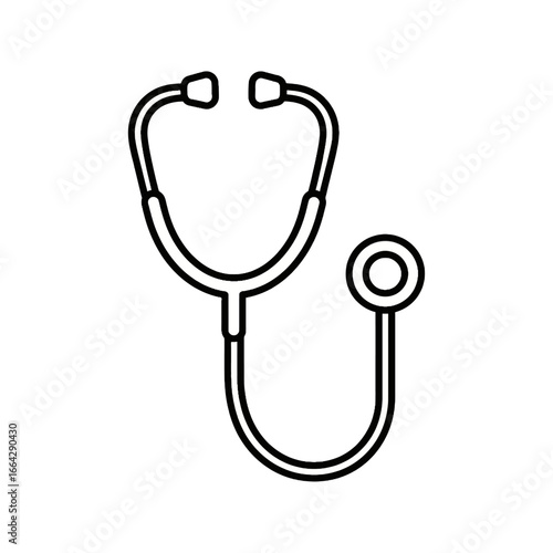 Stethoscope Icon – Medical Outline Symbol
