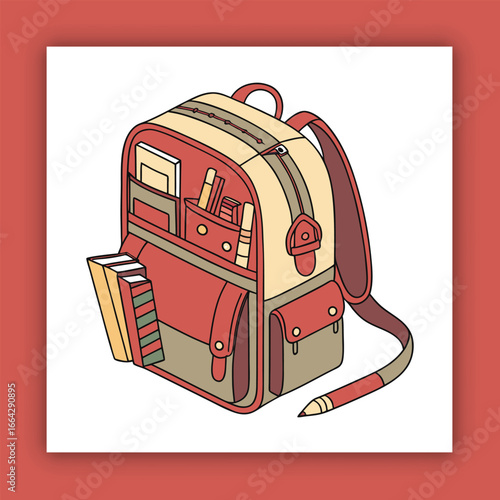 Colorfull Vactor School Bag