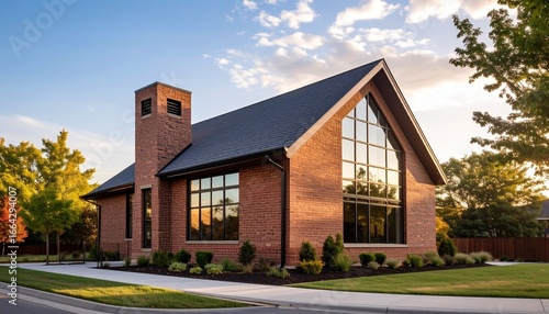 Wallpaper Mural A modern suburban church with clean brick facade and large windows
 Torontodigital.ca