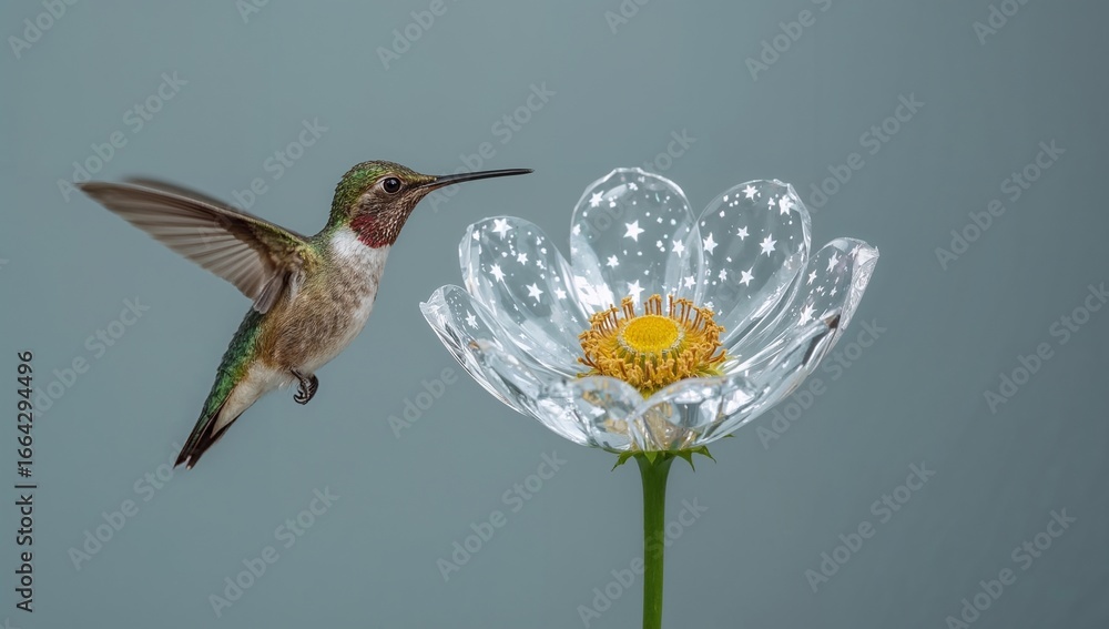 Fototapeta premium hummingbird and flower